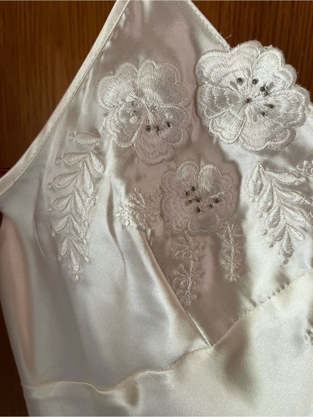 Silky Ivory Lace-Trim Slip Dress - Picture 7 of 10